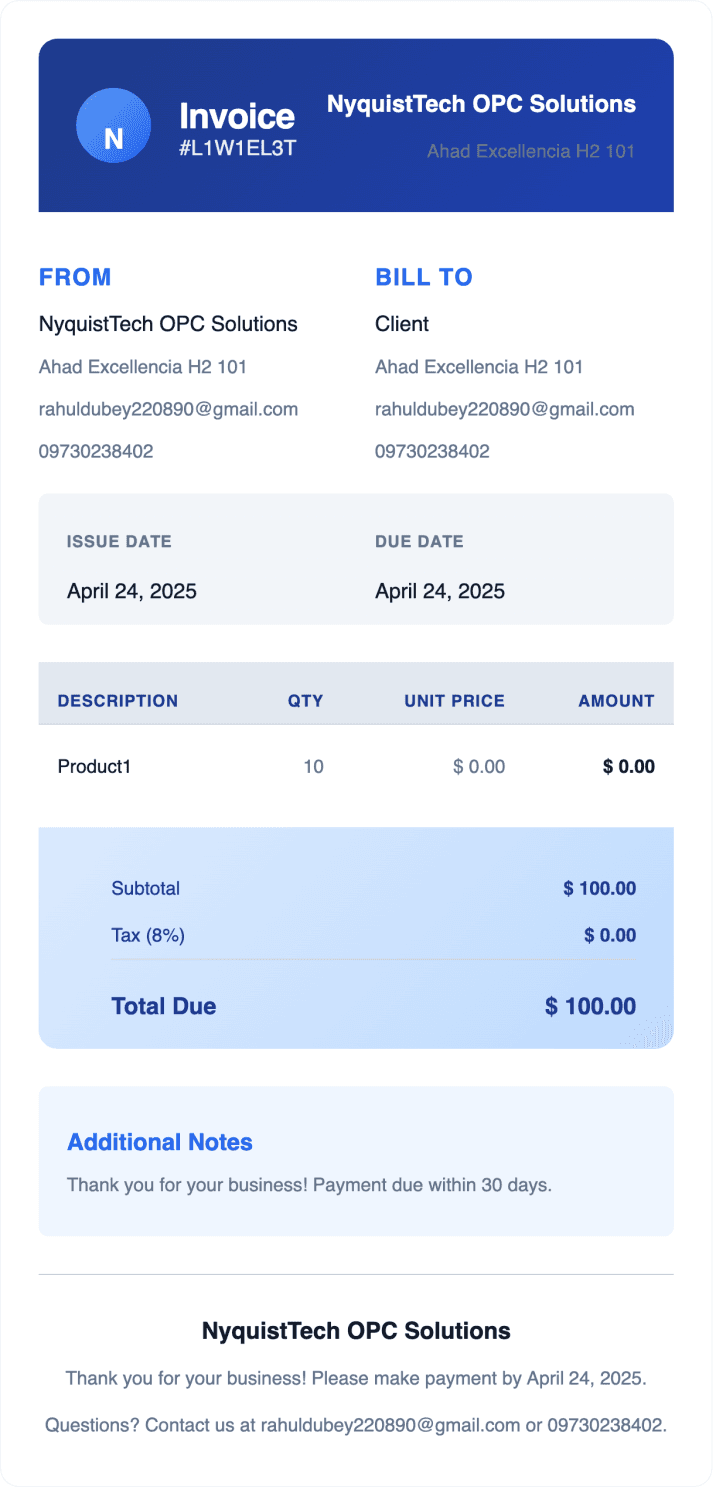 Invoice Template 1
